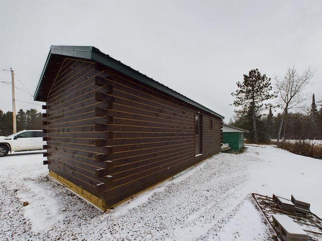 view of snowy exterior