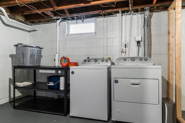 laundry room with independent washer and dryer