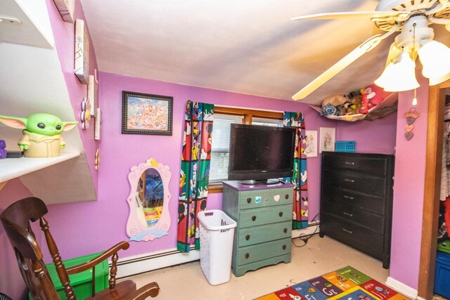 239 W Paradise Dr, West Bend, WI 53095 - recreation room with ceiling fan