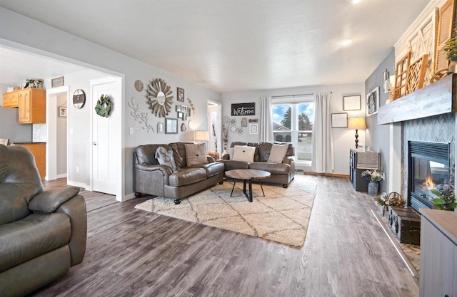 living room featuring hardwood / wood-style flooring