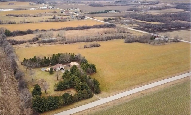 aerial view featuring a rural view