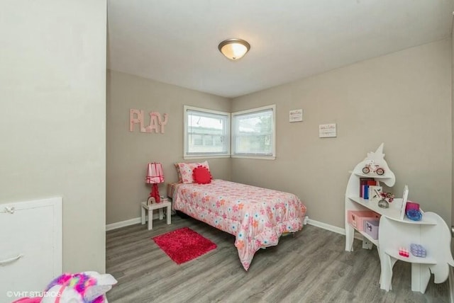 bedroom featuring wood-type flooring