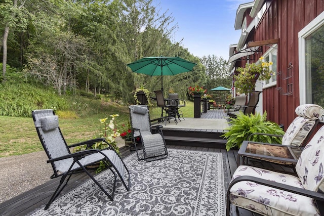 view of patio / terrace with a wooden deck