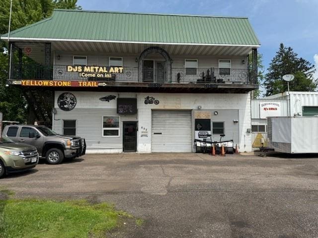 view of building exterior featuring a garage