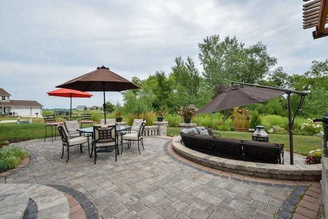 view of patio featuring outdoor lounge area