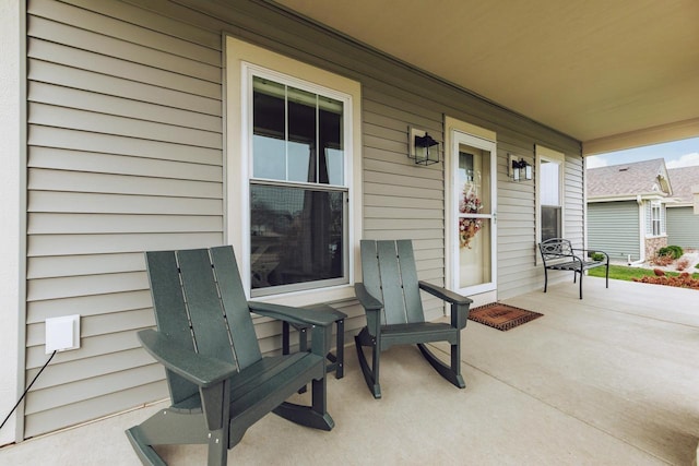 view of patio with a porch