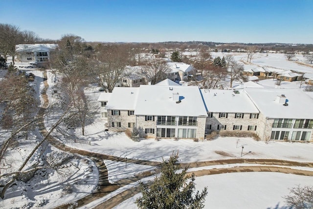 view of snowy aerial view