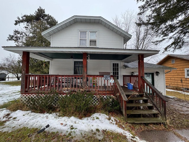 view of front of house with covered porch