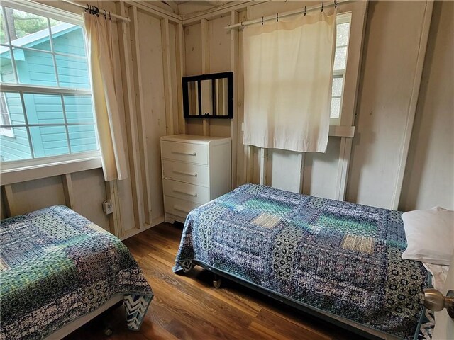 bedroom with light wood-type flooring