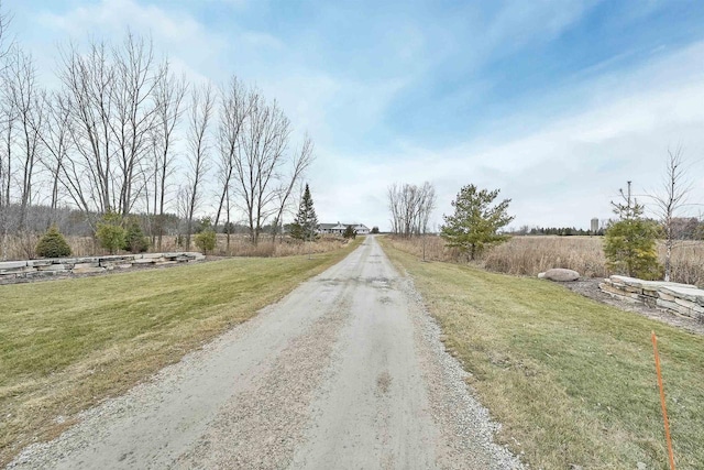 view of road featuring a rural view