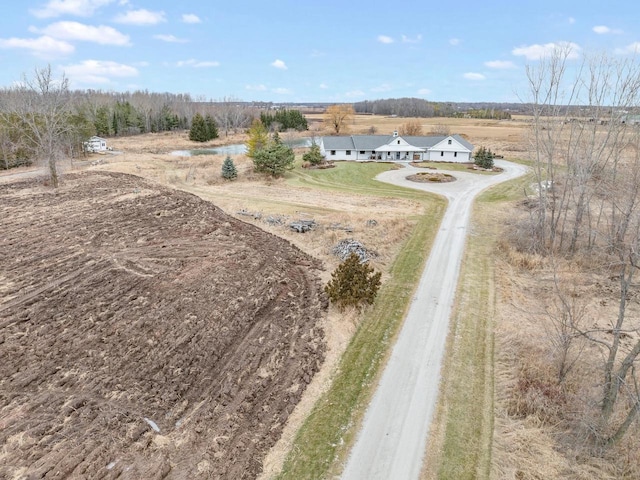 bird's eye view with a rural view