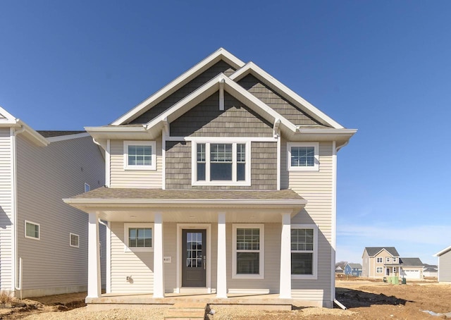 view of front of home featuring covered porch