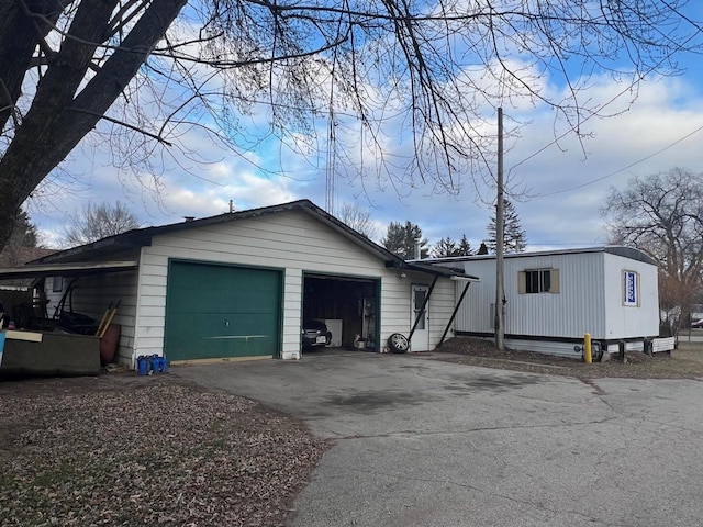 view of garage