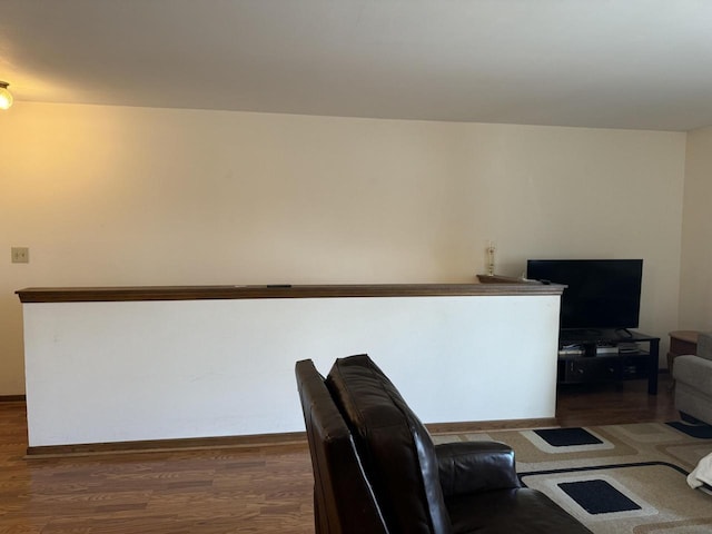 living room featuring dark hardwood / wood-style floors