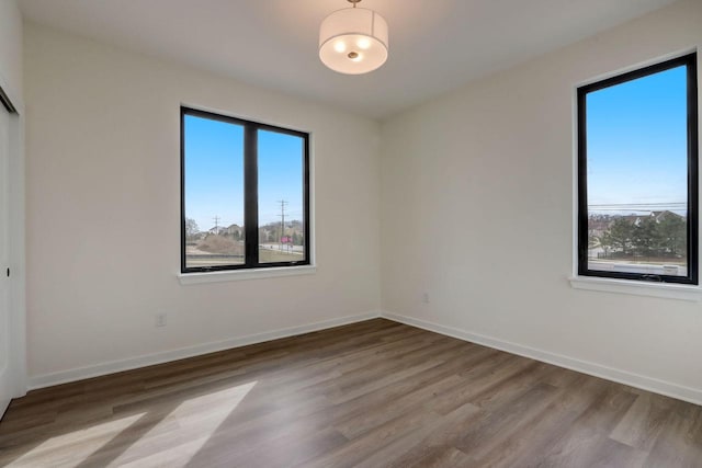 unfurnished room featuring hardwood / wood-style flooring and plenty of natural light