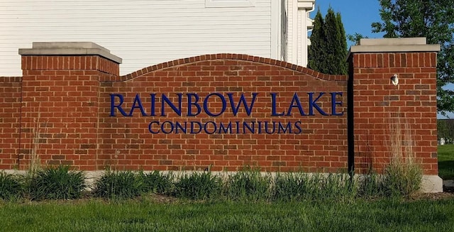 view of community sign