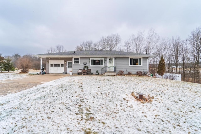 ranch-style home with a garage