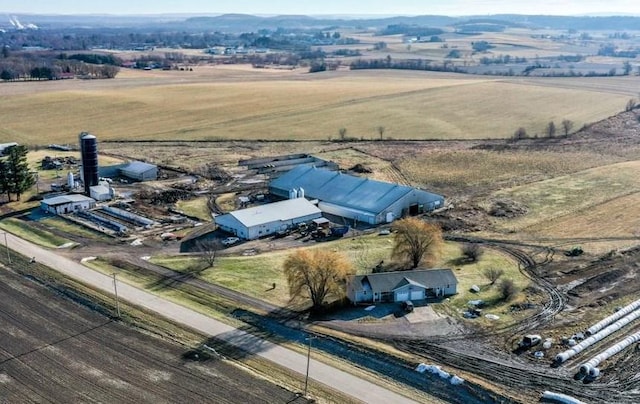 aerial view featuring a rural view