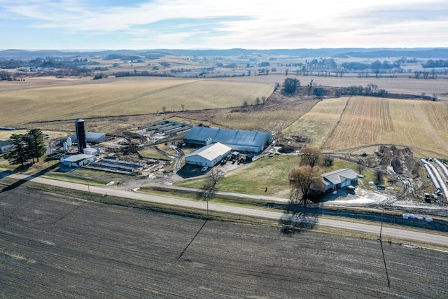 bird's eye view with a rural view