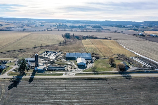 drone / aerial view with a rural view