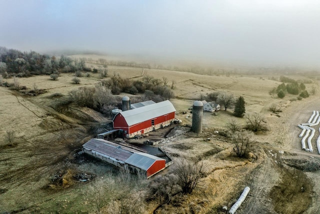 bird's eye view with a rural view