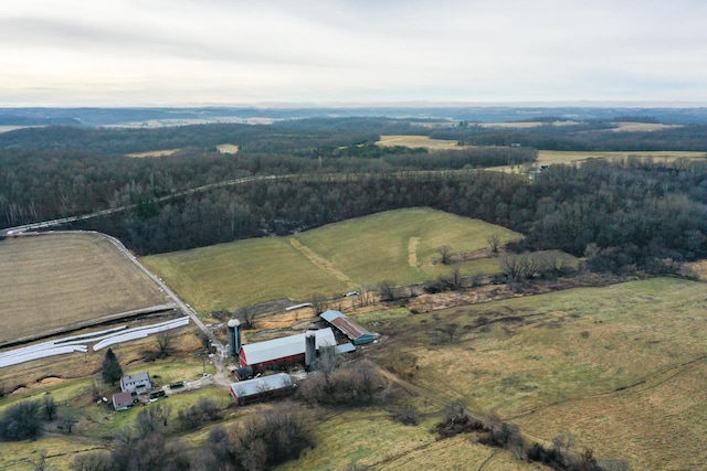 aerial view with a rural view