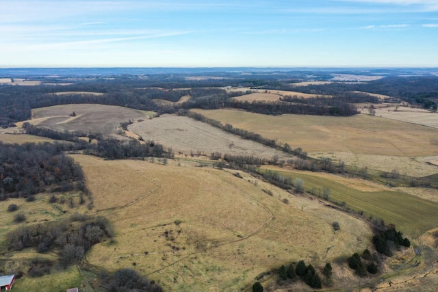 bird's eye view with a rural view