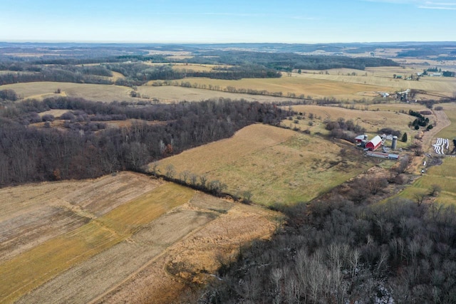 drone / aerial view with a rural view