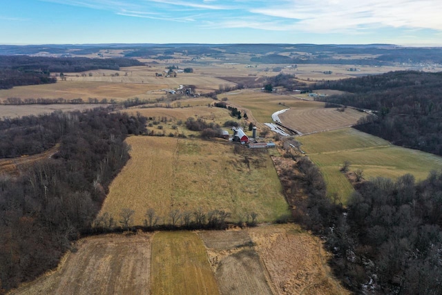 bird's eye view featuring a rural view