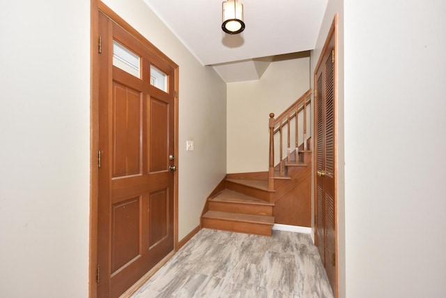 entryway featuring light hardwood / wood-style flooring