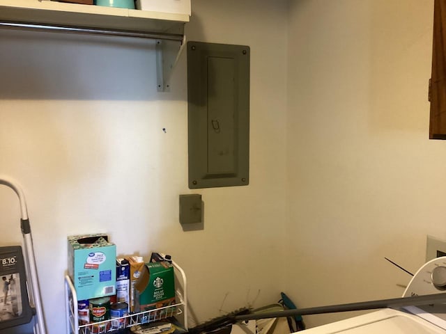 laundry area with electric panel