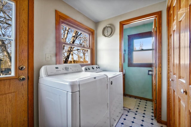 laundry room featuring washing machine and dryer