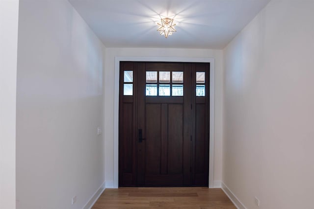 foyer with hardwood / wood-style flooring