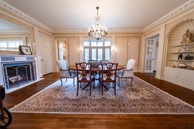304 Braebourne Ct, Green Bay, WI 54301 - dining area with a wealth of natural light, french doors, and dark hardwood / wood-style floors