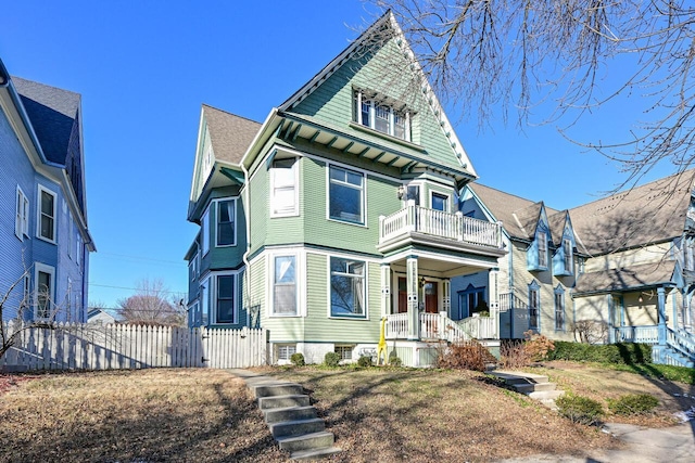 victorian home with a balcony