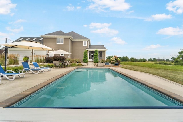 view of pool featuring a patio area