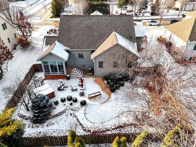 view of snowy aerial view