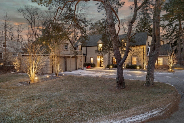 view of front of home with a garage