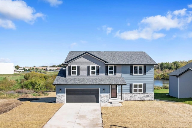 view of front facade featuring a garage