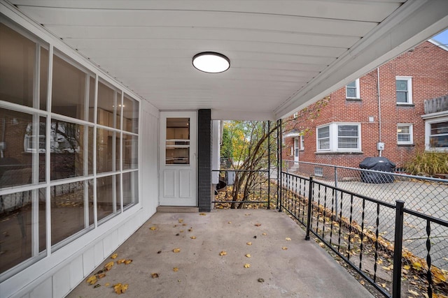 balcony featuring covered porch and area for grilling