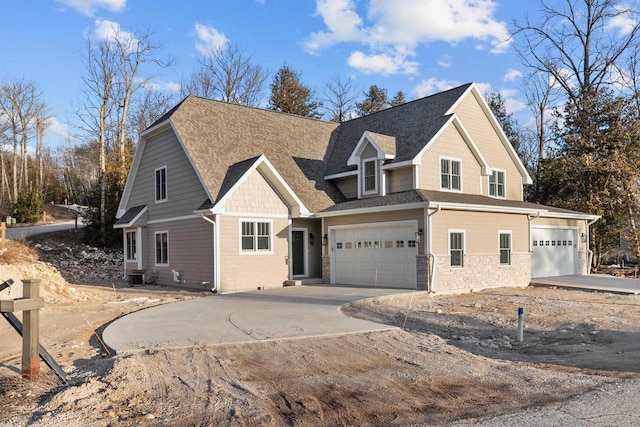 view of front of house with a garage