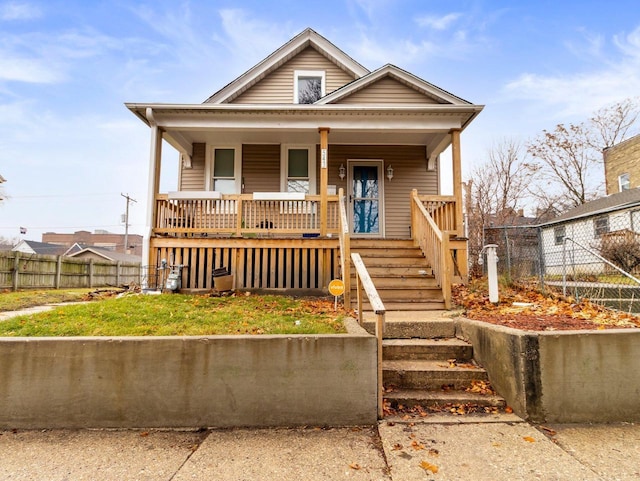 bungalow featuring a porch