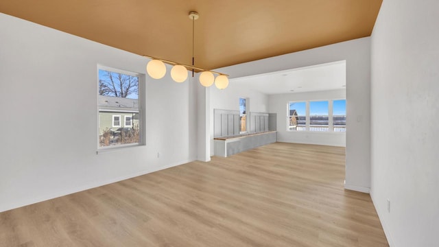 unfurnished dining area featuring light hardwood / wood-style floors