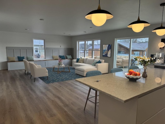 living room featuring hardwood / wood-style floors