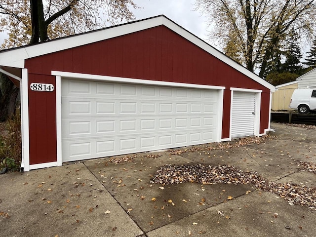 view of garage