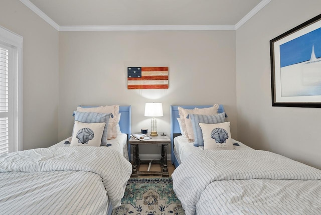 bedroom featuring ornamental molding