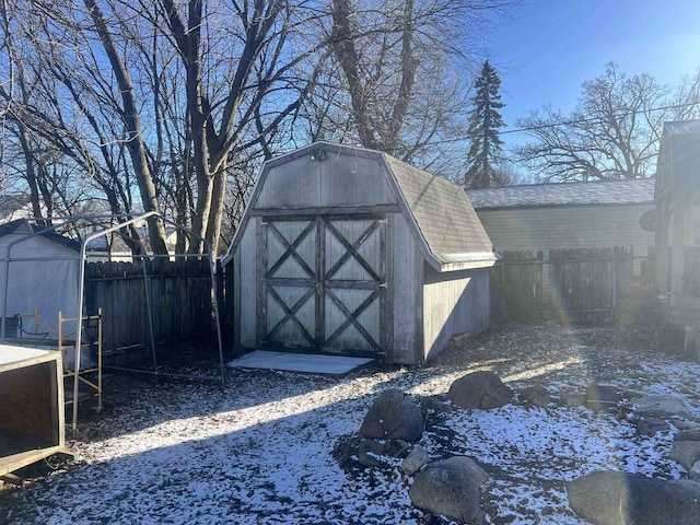 view of snow covered structure