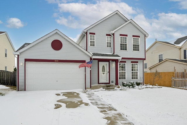 view of front property featuring a garage