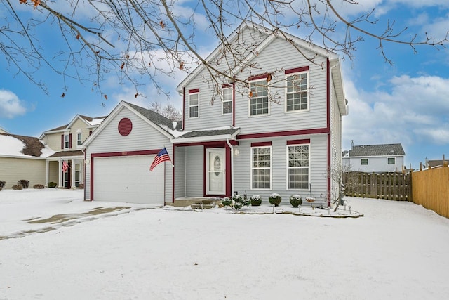 view of front property featuring a garage