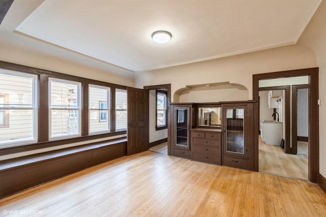 interior space with light hardwood / wood-style flooring